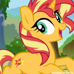 Size: 1080x1080 | Tagged: safe, sunset shimmer, pony, unicorn, equestria girls, g4, female, solo