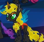 Size: 191x182 | Tagged: safe, gameloft, applejack, pinkie pie, rarity, changeling, g4, my little pony: magic princess, changelingified, cropped, female, picture for breezies, solo, species swap