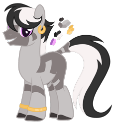 Size: 1152x1235 | Tagged: safe, artist:monochrome-sunsets, oc, oc only, hybrid, zony, g4, magical lesbian spawn, male, offspring, parent:octavia melody, parent:zecora, parents:zecoravia, simple background, solo, transparent background