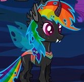 Size: 165x160 | Tagged: safe, gameloft, rainbow dash, rarity, changeling, g4, my little pony: magic princess, changelingified, cropped, dashling, female, picture for breezies, species swap