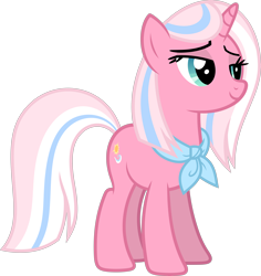 Size: 5938x6296 | Tagged: safe, artist:starryshineviolet, clear sky, pony, unicorn, common ground, g4, absurd resolution, bedroom eyes, female, looking at someone, mare, neckerchief, simple background, solo, transparent background, vector