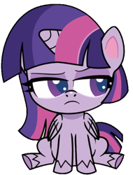 Size: 600x789 | Tagged: safe, artist:milankow01, edit, edited screencap, screencap, twilight sparkle, alicorn, pony, g4.5, my little pony: pony life, the tiara of truth, background removed, lidded eyes, simple background, sitting, solo, transparent background, twilight sparkle (alicorn), twilight sparkle is not amused, unamused