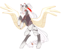 Size: 2151x1769 | Tagged: safe, artist:ruru_01, oc, pegasus, pony, belly, clothes, colt, foal, long mane, male, simple background, solo, spread wings, stallion, standing on two hooves, white background, wings