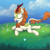 Size: 500x500 | Tagged: safe, artist:opal2023, autumn blaze, kirin, pony, g4, :p, cloud, cloven hooves, field, grass, sky, solo, tongue out