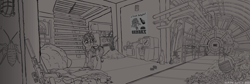 Size: 8000x2700 | Tagged: safe, artist:aviarts, oc, oc:littlepip, cockroach, insect, pony, radroach, unicorn, fallout equestria, 10mm pistol, ammunition, bag, basement, cellar, clothes, debris, eyebot, fallout, fusion core, generator, health potion, jumpsuit, poster, saddle bag, scenery, solo, sparkle cola, stable (vault), stable 2, stable door, stable-tec, sunset sarsparilla, vault suit, vending machine, zippo