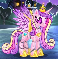 Size: 455x461 | Tagged: safe, gameloft, princess cadance, gynoid, pony, robot, robot pony, g4, my little pony: magic princess, cropped, female, princess botdance, roboticization