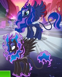 Size: 471x584 | Tagged: safe, gameloft, princess luna, kirin, nirik, g4, my little pony: magic princess, cropped, duality, female, kirin luna, kirin-ified, species swap