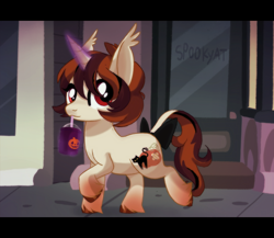 Size: 2880x2500 | Tagged: safe, artist:spookyle, oc, oc:pumpkin patch, pony, unicorn, female, high res, magic, mare, solo