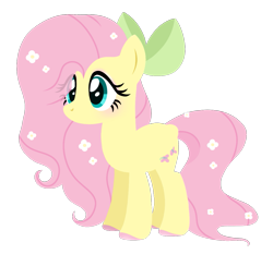 Size: 1161x1080 | Tagged: safe, artist:cstrawberrymilk, fluttershy, pegasus, pony, g4, alternate hairstyle, bow, colored, colored hooves, cute, female, flat colors, flower, flower in hair, flower in tail, folded wings, hair bow, lineless, mare, no mouth, shyabetes, simple background, solo, standing, tail, three quarter view, transparent background, wings