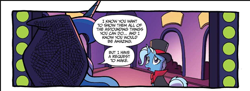 Size: 782x285 | Tagged: safe, idw, official comic, princess luna, trixie, alicorn, pony, unicorn, g4, nightmare knights, spoiler:comic, the great and powerful roxy
