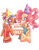 Size: 2333x3000 | Tagged: safe, artist:windywendy29, pinkie pie, rainbow dash, human, g4, alternate hairstyle, belly button, birthday, birthday cake, cake, choker, chokerdash, clothes, coat, dark skin, duo, female, food, fork, gift art, grin, hat, high res, humanized, lesbian, midriff, open mouth, party hat, ship:pinkiedash, shipping, shorts, simple background, smiling, sports shorts, tank top, white background