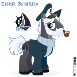 Size: 3000x3000 | Tagged: safe, artist:kabuvee, oc, oc only, oc:caspat bernhard, earth pony, pony, clothes, hat, high res, male, pipe, simple background, solo, stallion, sweater, transparent background
