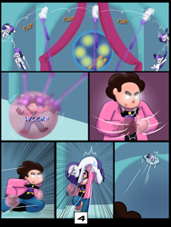Size: 7500x10000 | Tagged: safe, artist:chedx, rarity, gem (race), human, hybrid, pony, unicorn, comic:learning with pibby glitch battles, g4, comic, commission, crossover, gem, multiverse, spoilers for another series, steven quartz universe, steven universe, steven universe future