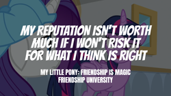 Size: 1920x1080 | Tagged: safe, edit, edited screencap, editor:quoterific, screencap, rarity, twilight sparkle, alicorn, pony, unicorn, friendship university, g4, alternate hairstyle, backwards ballcap, baseball cap, cap, disguise, hat, plainity, twilight sparkle (alicorn)