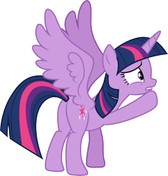 Size: 3000x3145 | Tagged: safe, artist:cloudy glow, twilight sparkle, alicorn, pony, g4, horse play, .ai available, butt, high res, plot, simple background, solo, transparent background, twilight sparkle (alicorn), vector