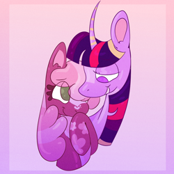 Size: 1000x1000 | Tagged: safe, artist:sugvr_alien, cheerilee, twilight sparkle, earth pony, pony, unicorn, g4, duo, female, gradient background, lesbian, ship:cheerilight, shipping, unicorn twilight