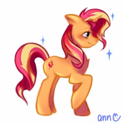 Size: 3000x3000 | Tagged: safe, artist:anndraws, sunset shimmer, pony, unicorn, g4, female, high res, simple background, solo, white background