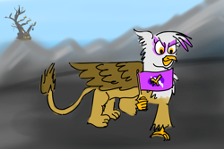 Size: 4200x2800 | Tagged: safe, artist:horsesplease, gilda, griffon, g4, flag, griffonstone, smiling, smirk, solo, waving a flag