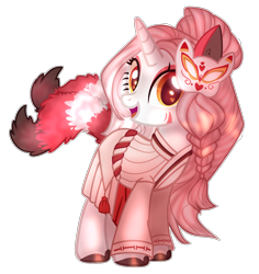 Size: 1974x2089 | Tagged: safe, artist:spectrumnightyt, oc, oc only, kitsune, kitsune pony, original species, pony, unicorn, female, mare, mask, simple background, solo, transparent background