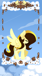 Size: 1111x2000 | Tagged: safe, artist:ladylullabystar, oc, oc:guylian, pegasus, pony, chocolate, female, food, mare, solo