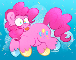 Size: 2651x2091 | Tagged: safe, artist:sodapopblast, pinkie pie, earth pony, pony, g4, cute, diapinkes, gradient background, high res, ponk, solo, tongue out