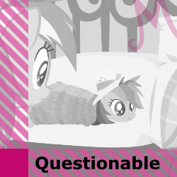 Size: 250x250 | Tagged: safe, artist:charleyhorsey, daring do, rainbow dash, g4, stranger than fan fiction, body pillow, bondage, manebooru, meta, questionable source, spoiler image, you know for kids