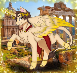 Size: 1080x1021 | Tagged: safe, artist:sabrina-icestaff, oc, alicorn, pony, base used, hetalia, italy, laurel wreath, nation ponies, ponified, rome