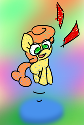 Size: 960x1440 | Tagged: safe, artist:greenhoof, carrot top, golden harvest, earth pony, pony, g4, female, filly, foal, gradient background, happy, solo, younger