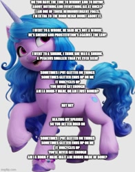 Size: 500x639 | Tagged: safe, izzy moonbow, pony, unicorn, g5, basket case, green day, lyrics, simple background, solo, text, white background