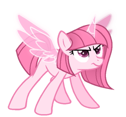 Size: 577x538 | Tagged: safe, artist:kandybases, artist:muhammad yunus, oc, oc only, oc:annisa trihapsari, alicorn, earth pony, pony, g4, base used, female, ibispaint x, magic, mare, simple background, solo, transparent background, unamused, vector