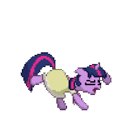 Size: 400x400 | Tagged: safe, artist:alumina nitride, twilight sparkle, pony, unicorn, g4, sweet and elite, animated, clothes, dancing, do the sparkle, dress, flop, floppy ears, pixel art, simple background, transparent background, unicorn twilight