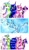 Size: 2296x3929 | Tagged: safe, artist:liaaqila, princess cadance, princess celestia, princess luna, twilight sparkle, alicorn, pony, g4, 3 panel comic, alicorn tetrarchy, amazed, awe, bangs, celestia is not amused, comic, commission, eye clipping through hair, female, floppy ears, folded wings, frown, group, hair over eyes, high res, horn, looking at something, looking up, luna is not amused, mare, open mouth, quartet, royal sisters, siblings, signature, sisters, traditional art, twilight sparkle (alicorn), unamused, water, wave, wet, wet mane, wings