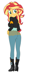 Size: 1900x4338 | Tagged: safe, artist:gmaplay, sunset shimmer, human, equestria girls, g4, my little pony equestria girls: friendship games, spoiler:comic, ass, bunset shimmer, butt, female, looking back, simple background, solo, stupid sexy sunset shimmer, the ass was fat, transparent background