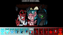 Size: 10840x5976 | Tagged: safe, artist:luca games, cozy glow, lord tirek, queen chrysalis, centaur, changeling, changeling queen, pegasus, pony, taur, g4, female, filly, foal, karma, legion of doom, male