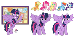 Size: 4359x2109 | Tagged: safe, artist:friendshipizfucked, applejack, fluttershy, pinkie pie, rainbow dash, rarity, twilight sparkle, alicorn, pony, g4, corkboard, doll, female, mane six, mare, pepe silvia, simple background, toy, transparent background, twilight sparkle (alicorn)