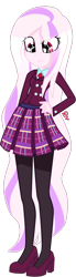 Size: 470x1697 | Tagged: safe, artist:oniiponii, oc, oc only, human, equestria girls, g4, clothes, crystal prep academy uniform, female, hand on hip, high heels, school uniform, shoes, simple background, skirt, solo, transparent background