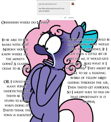 Size: 3023x3351 | Tagged: safe, artist:professorventurer, pipp petals, oc, earth pony, pony, series:ask pippamena, g5, asphyxiation, bipedal, chokehold, crying, high res, imagine spot, invisible, invisible pony, pippamena, primrose petals, strangling, tears of pain