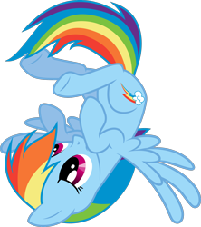 Size: 2000x2255 | Tagged: safe, artist:shutterflyyay, rainbow dash, pegasus, pony, g4, .svg available, crash, female, high res, mare, simple background, solo, spread wings, transparent background, upside down, vector, wings