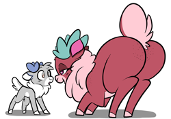 Size: 2388x1668 | Tagged: safe, artist:steelsoul, pomfy, oc, deer, reindeer, them's fightin' herds, butt, butt focus, butt freckles, community related, deer oc, face down ass up, freckles, large butt, non-pony oc, plot, simple background, tfh oc, the ass was fat, white background