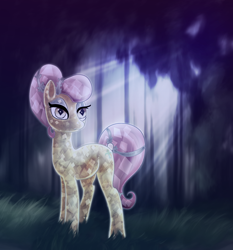 Size: 892x956 | Tagged: safe, artist:opal2023, fleur de verre, crystal pony, earth pony, pony, g4, background pony, female, forest, mare, night, solo