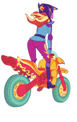 Size: 1947x3085 | Tagged: safe, artist:gmaplay, sunset shimmer, human, equestria girls, g4, my little pony equestria girls: friendship games, ass, boots, bunset shimmer, butt, clothes, female, friendship games motocross outfit, friendship games outfit, gloves, helmet, motocross outfit, motorcross, motorcycle, motorcycle outfit, shoes, simple background, solo, transparent background, tri-cross relay outfit