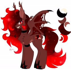 Size: 2433x2374 | Tagged: safe, artist:mysha, oc, oc only, oc:empyra, bat pony, pony, bat pony oc, chains, clothes, collar, concave belly, female, high res, long legs, mare, red eyes, shoes, simple background, solo, white background