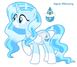 Size: 3364x2916 | Tagged: safe, oc, oc only, oc:aqua mercury, alicorn, pony, alicorn oc, blue eyes, blue mane, high res, horn, simple background, solo, transparent background, wings