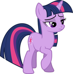 Size: 2684x2727 | Tagged: safe, artist:shutterflyyay, twilight sparkle, pony, unicorn, g4, .svg available, female, high res, lidded eyes, mare, simple background, skeptical, solo, transparent background, unicorn twilight, vector