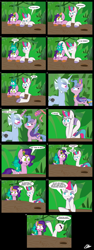 Size: 2795x7413 | Tagged: safe, artist:elovital, alphabittle blossomforth, pipp petals, queen haven, sparky sparkeroni, zipp storm, dragon, pegasus, pony, unicorn, g5, spoiler:g5, comic, disney, female, implied farting, male, mare, parody, ship:alphahaven, shipping, spanish, stallion, straight, the lion king