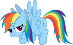 Size: 2375x1455 | Tagged: safe, artist:shutterflyyay, rainbow dash, pegasus, pony, g4, .svg available, crossed hooves, female, grumpy, grumpy dash, mare, simple background, solo, spread wings, transparent background, vector, wings