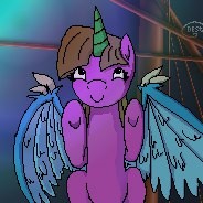 Size: 184x184 | Tagged: safe, artist:destiny_manticor, oc, oc only, oc:destiny manticor, alicorn, pony, abstract background, blue wings, claws, digital art, female, old art, solo, wing claws, wings