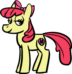 Size: 654x664 | Tagged: safe, artist:walthis, apple bloom, earth pony, pony, g4, female, filly, foal, looking at you, simple background, smiling, solo, the cmc's cutie marks, transparent background