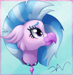 Size: 1650x1704 | Tagged: safe, artist:swasfews, silverstream, hippogriff, g4, bust, female, jewelry, necklace, solo