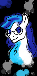 Size: 1080x2195 | Tagged: safe, artist:anye_deux, oc, oc only, oc:scout centurion, earth pony, pony, bust, chest fluff, earth pony oc, glasses, solo